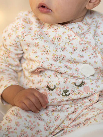 Baby Mädchen rosa Strampler mit Blumendruck CEDANAE / 22E5BF43GRE001