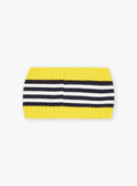 Gestrickter Schal marineblau mit Streifendruck FILARGO / 23E4BG51SNO070