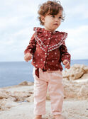 Baby Mädchen nackte Twill-Hose mit Blumenmuster-Gürtel CABATA / 22E1BF71PAND319