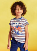 Strand-Outfit ecru, blau und rot für Kinder Junge CYOPLAGE3 / 22E3PGS4ENS001