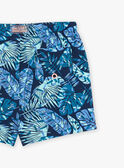 Marineblaue und grüne Badeshorts mit Laubmuster FISAM / 23E4BGM2MAI070