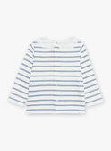 Ecru- und marineblaues T-Shirt im Matrosenstil FABULEUSE / 23E1BF81TEE001