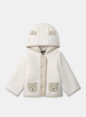 Jacke, ecrufarben mit Bärenkopftaschen Baby, Jungen NINESTOR / 25H1BGE1VES001