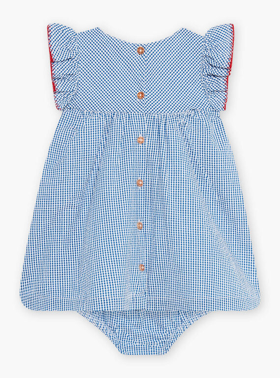 Baby Mädchen besticktes Kleid und Boomer-Set aus kariertem Seersucker CAFABIENNE / 22E1BF81ROB208