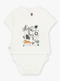 Baby Junge ecrufarbenes Tier- und Dschungel-T-Shirt CAKILLIAN / 22E1BG91BOD001