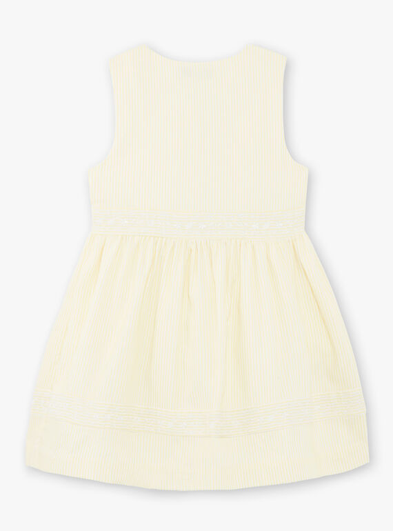 Zitronengelbes Kleid mit Streifen Kind Mädchen ZIRAYETTE / 21E2PFO2CHSB104