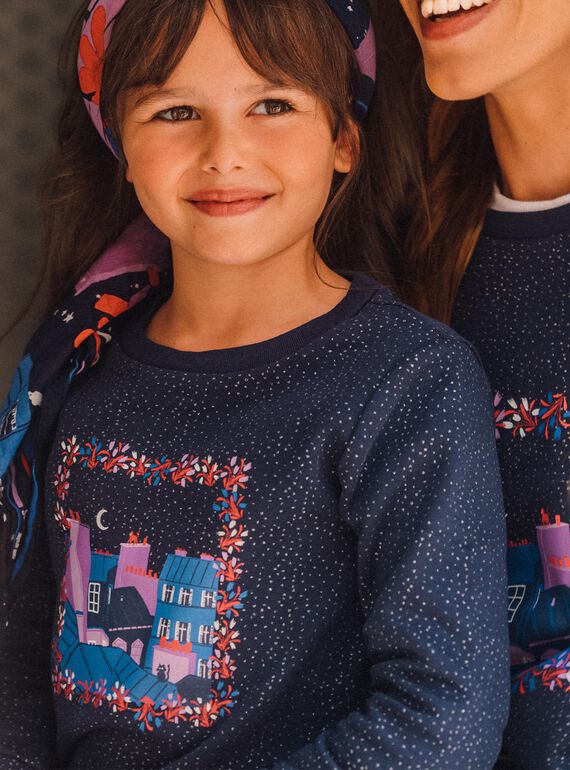 Camille Witt Limited Edition - Marinefarbenes Sweatshirt mit Pailletten DOSWETTE / 22H2PFT1SWE705