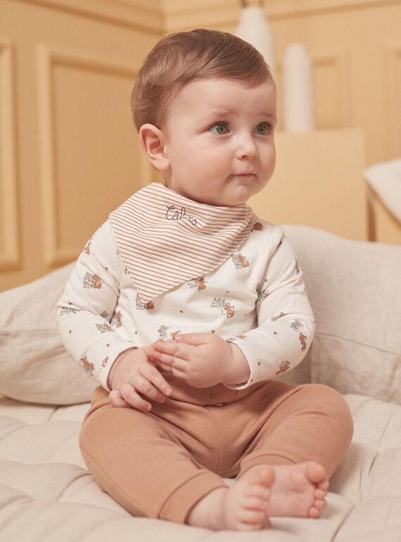 Set aus Oberteil, Hose und Bandana in Haselnussbraun und Ecru LOGAN / 24H0CG13ENS821