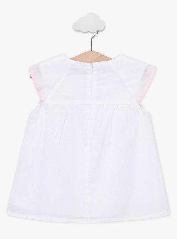 Bluse mit Volants für Mädchen, ecrufarben TYBOETTE / 20E2PFJ1CHE000