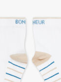 Ecru-Socken mit blau-beige gestreifter Unterseite FREBASSAGE / 23E4PGI1SOQ000