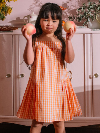 Kind Mädchen kariertes Kleid CHIVYETTE / 22E2PFM1RBS001