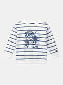 Pullover in Ecru und Blau mit Streifenmuster LERAYAGE / 24H3PGJ1SWE001