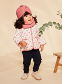 Gesteppter Kapuzenmantel in rosa mit Blumendruck. FIMARIE / 23E1BF51VESD319