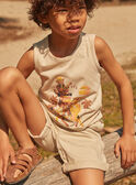 Sandfarbenes Tank Top mit Kamel- und Affenmuster FLIDEBAGE / 23E3PGP1DEB808