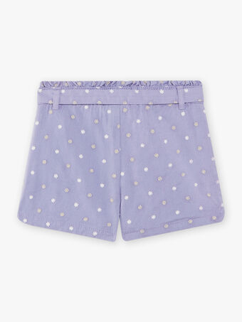 Lavendel Shorts mit Blumendruck Kind Mädchen CLUSOETTE / 22E2PF11SHO326