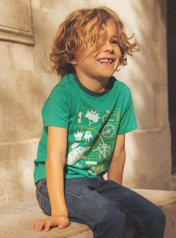 T-Shirt mit Dinosaurier-Motiven und phosphoreszierenden Fahrrädern FEPAGE / 23E3PGB2TMC630