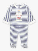 Blau-weiß gestreiftes T-Shirt und Pyjama-Strümpfe KEDOURSON / 24E5BG51PYJ001