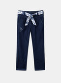 Blaue Karottenjeans mit geblümtem Gürtel LEJINETTE / 24H2PFJ1JEAK005