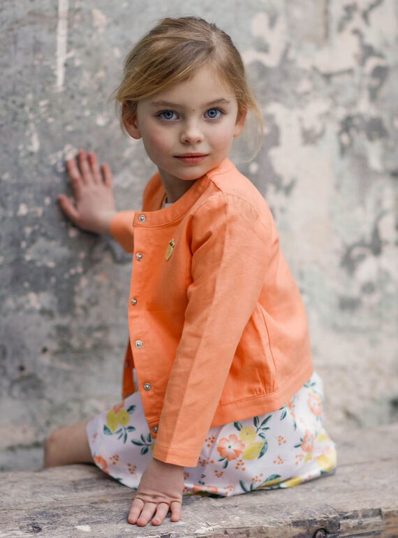 Orange Jacke Kind Mädchen ZIJAKETTE / 21E2PFO1VES406