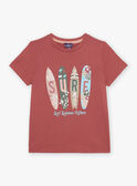T-Shirt rot mit Surf-Muster FISURFAGE / 23E3PGD2TMC303