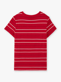 Baby Boy's rot und weiß gestreiftes T-Shirt BADROAGE / 21H3PG11TMC050