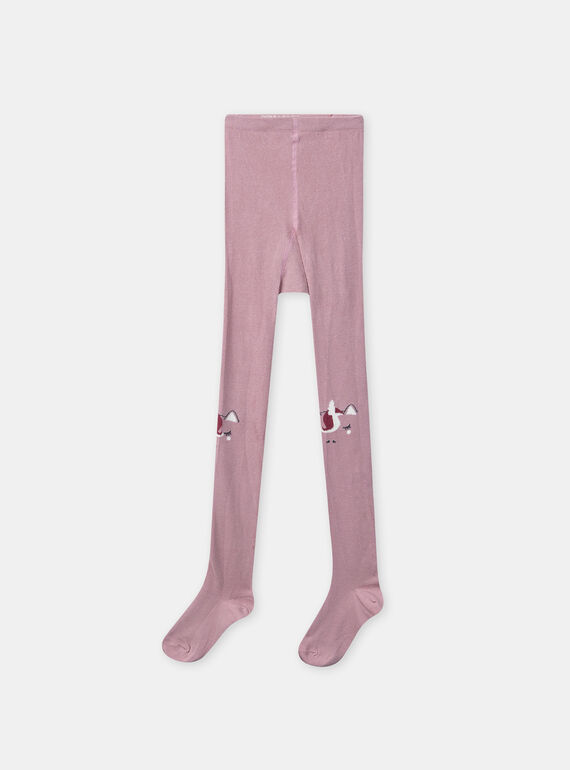 Strumpfhose, rosa mit Einhornkopf-Print an den Knien, Mädchen NICOETTE / 25H4PFS1COL001