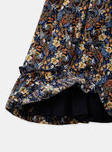 Kleid mit buntem Blumen-und Fischmotiv aus Popeline in Marineblau KAZAZIE / 24E1BFS2ROB718