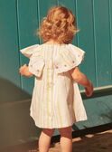 Set aus Kleid und Bloomers aus Popeline in Ecru mit Streifendruck LAALBERTINE / 24H1BFI2ROB001