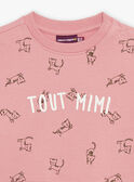 Vintage-Sweatshirt rosa mit Tiermotiv FAGETIENNE / 23E1BGD2SWED332