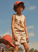 Sandfarbenes Tank Top mit Kamel- und Affenmuster FLIDEBAGE / 23E3PGP1DEB808