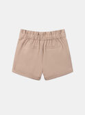 Beige bestickte Shorts mit Abnähern KISHORETTE / 24E2PFC1SHO804