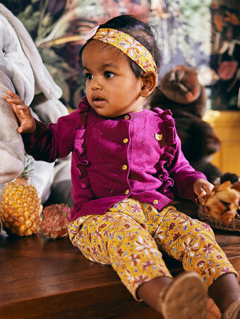 Baby Mädchen Twill-Hose mit Blumendruck CAIRELKA / 22E1BF91PANB106