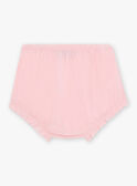 Baby Mädchen rosa Popeline-Kleid mit Muschel-Stickerei und Blümchen CASOLEIL / 22E1BFN1ROBD315