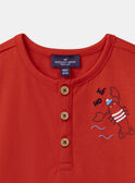 Rotes T-Shirt mit Krebs und Hummer MAVASCO / 25E1BGQ1TMC050