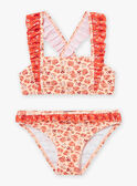 Badeanzugset in Melonenrot mit Blumenprint KLUPAETTE / 24E4PFG3D4LE403