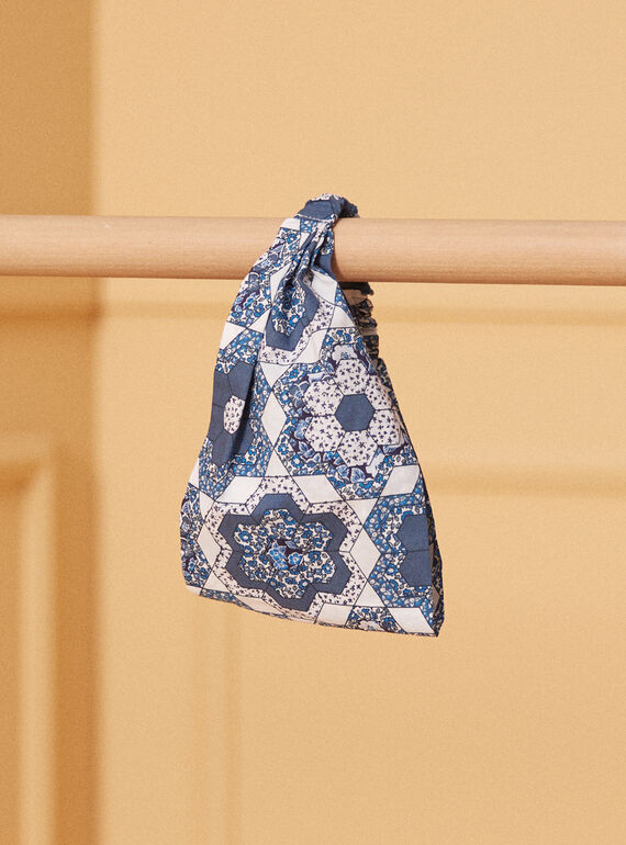 Blau-weißes Stirnband mit Blumenmuster LACHLOE / 24H4BFJ1BAN001
