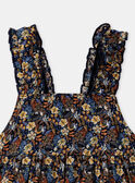 Kleid mit buntem Blumen-und Fischmotiv aus Popeline in Marineblau KAZAZIE / 24E1BFS2ROB718