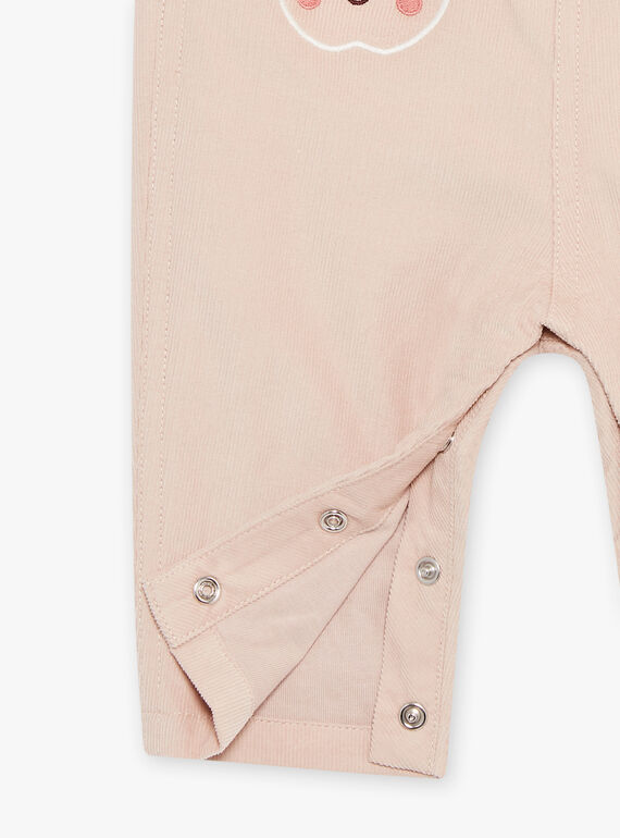 Latzhose aus Samt mit beige-rosa Seitenstreifen DAKLELIA / 22H1BFR1SAL801