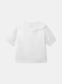 Ecrufarbene Bluse aus Baumwollpopeline LEBLOZETTE / 24H2PFJ1CHE001