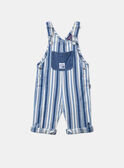 Lange blau-weiße Latzhose aus Denim mit Streifendruck LADEREK / 24H1BGJ1SALP274