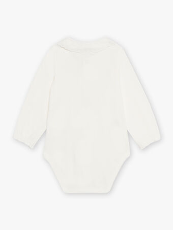 Baby Mädchen ecrufarbener Bodysuit mit Claudine-Kragen CABELLE / 22E1BF71BOD001