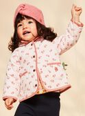 Gesteppter Kapuzenmantel in rosa mit Blumendruck. FIMARIE / 23E1BF51VESD319