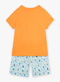Orange blauer Schlafanzug mit Monstermotiven Kind Junge CAMONAGE / 22E5PG56PYJ400