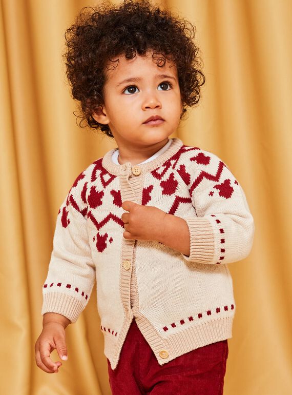 Strickweste in Rot und Beige DAPIERRE / 22H1BGX1GILF512