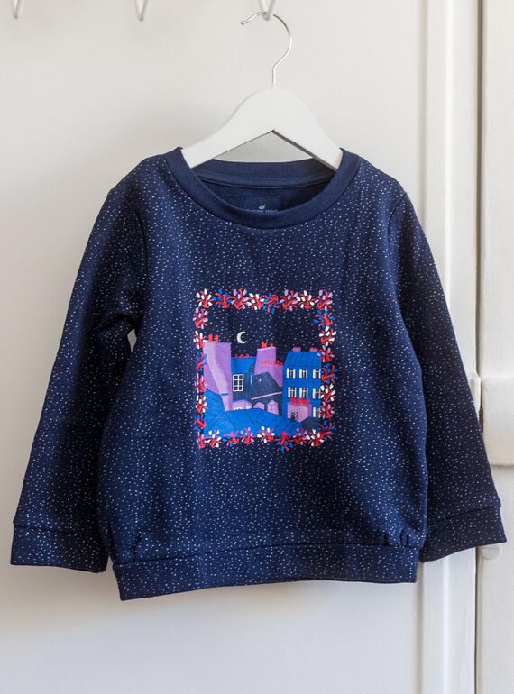 Camille Witt Limited Edition - Marinefarbenes Sweatshirt mit Pailletten DOSWETTE / 22H2PFT1SWE705
