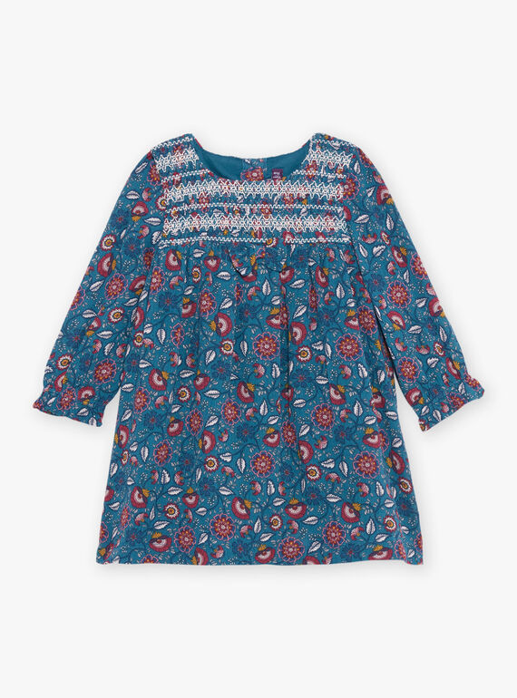 Entenblaues Kleid mit Blumenmuster DAMAURINE / 22H1BFU1ROB714