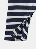 Latzhose mit marineblauen Streifen und mit Waschbär-Patch, Baby, Jungen NAIGOR / 25H1BGP4SALA015