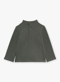 Langärmeliges grau-grünes Fleece-T-Shirt GAPADOU / 23H1BGQ1TML631