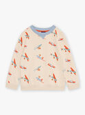 Hellbeiges Sweatshirt aus Molton mit Flugzeugmuster GAGE / 23H3PG71SWE801