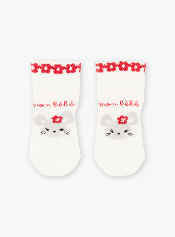 Baby Mädchen ungebleichte Socken mit ausgefallenem Muster BAAVENIR / 21H4BF11SOQ001